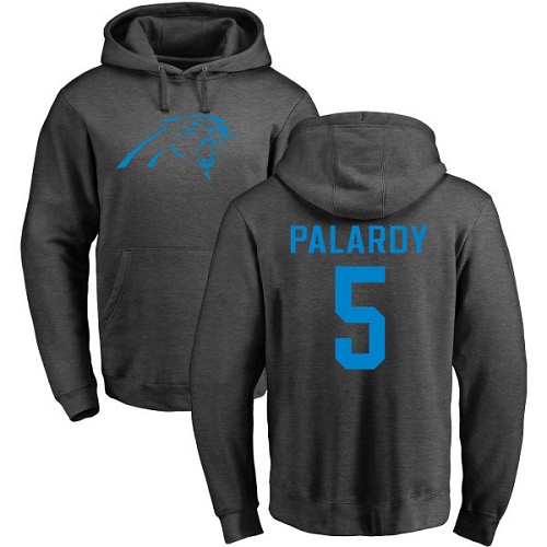 Carolina Panthers Men Ash Michael Palardy One Color NFL Football #5 Pullover Hoodie Sweatshirts